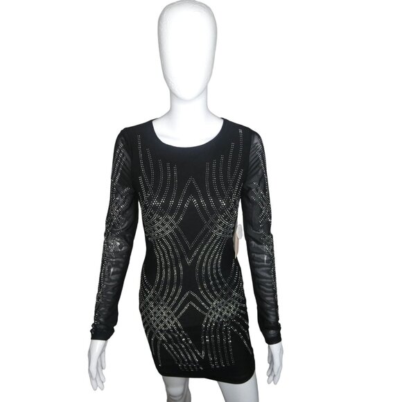 Blashe Women's Black Silver-Studded Mini Dress Size M‎ - Picture 1 of 7